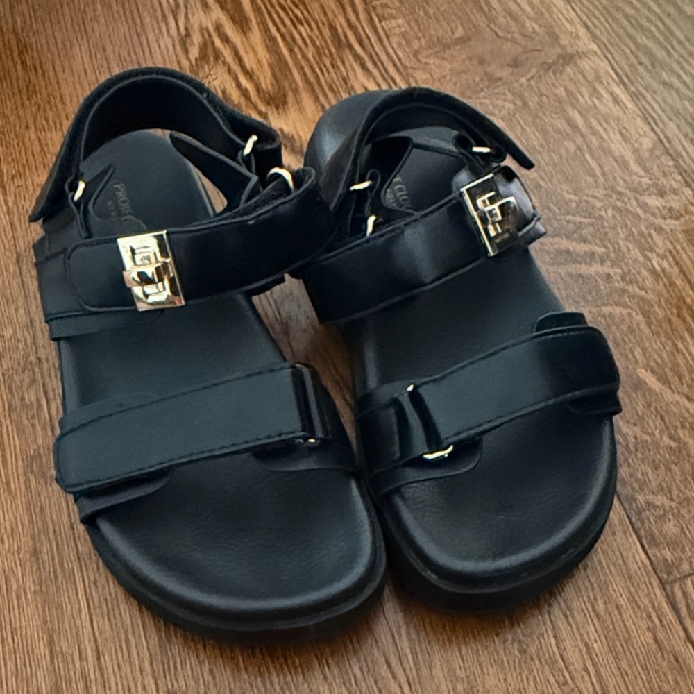 Women’s Black Casual Buckle Strap Sandals